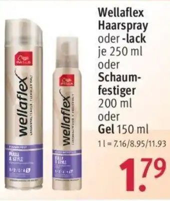 Rossmann Wellaflex Haarspray oder lack 250ml oder Schaumfestiger 200ml oder Gel 150 ml Angebot