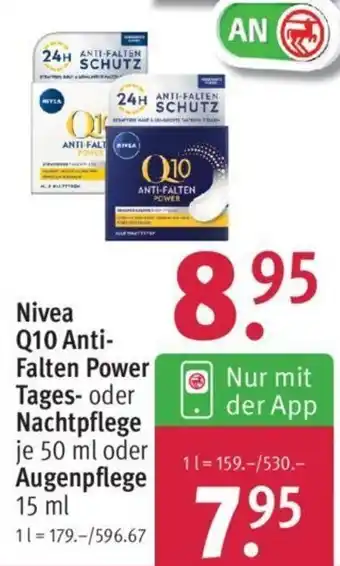 Rossmann Nivea Q10 Anti-Falten Power Tages oder Nachtpflege 50ml oder Augenpflege 15 ml Angebot