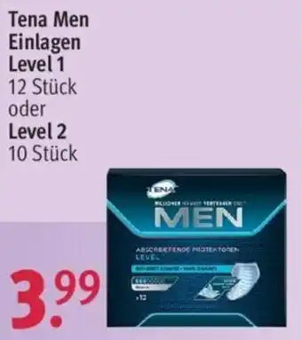 Rossmann Tena Men Einlagen Level 1, 12 Stück oder Level 2, 10 Stück Angebot