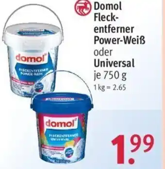 Rossmann Domol Fleckentferner Power Weiß oder Universal 750 g Angebot