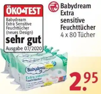 Rossmann Babydream Extra Sensitive Feuchttücher 4x80 Tücher Angebot