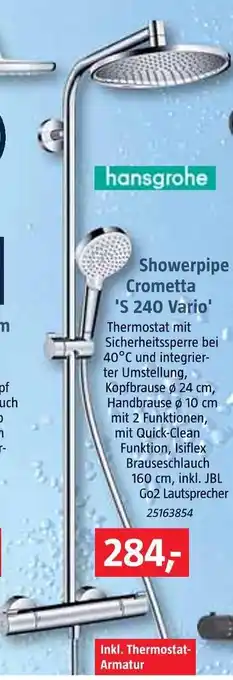 Bauhaus Hansgrohe showerpipe crometta 's 240 vario' Angebot