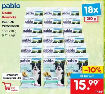 Netto Marken-Discount Pablo Dental Kausticks 18 x 210 g Angebot