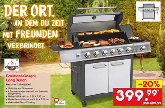 Netto Marken-Discount El Fuego Edelstahl Gasgrill Long Beach Angebot