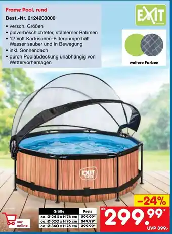 Netto Marken-Discount Exit Frame Pool, rund Angebot