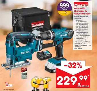 Netto Marken-Discount Makita Kombo Kit Stichsäge & Akkuschrauber Angebot