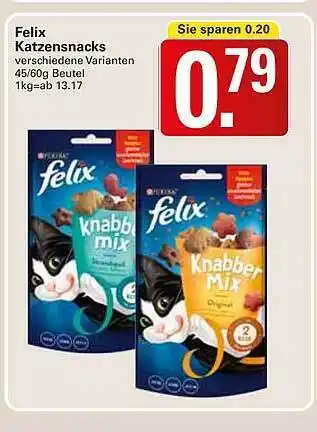 WEZ Felix Katzensnacks Angebot