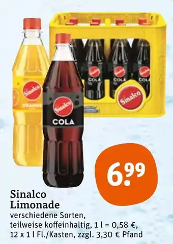 tegut Sinalco Limonade 12*1L Angebot