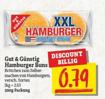 NP Discount Gut & Gunstig Hamburger Buns 300g Angebot