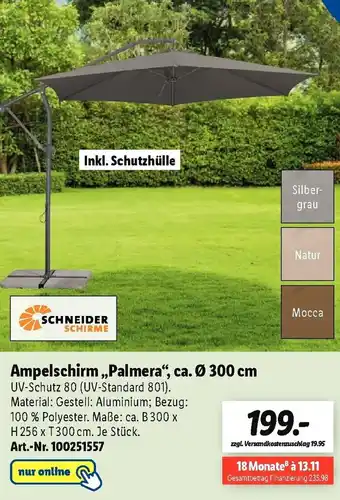 Lidl Schneider Schirme Ampelschirm ,,Palmera", ca. ø 300 cm Angebot