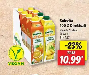 Lidl Solevita 100% Direktsaft Angebot