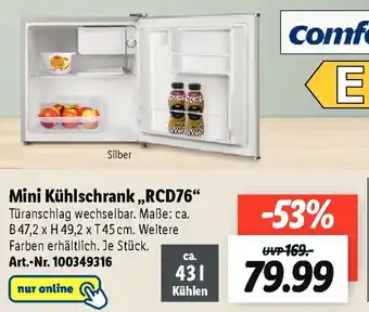 Lidl Comfee Mini Kühlschrank ,,RCD76" Angebot