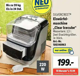 Lidl Silvercrest Eiswürfelmaschine ,,Clear Icecube" Angebot