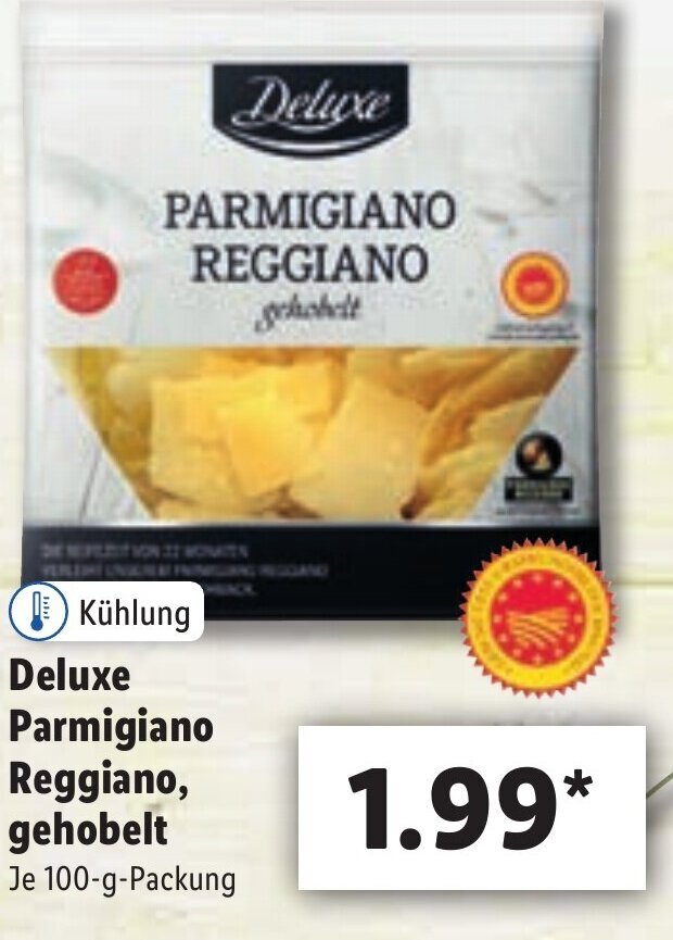 Deluxe Parmigiano Reggiano gehobelt 100 g Angebot bei Lidl