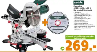 Globus Baumarkt metabo Kappsäge ,,KGS 254 M,, inkl. 2 Hartmetall Sägeblatt Angebot