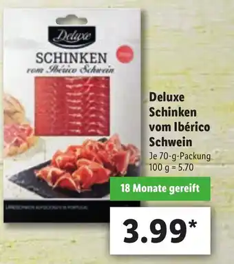 Lidl Deluxe Schinken vom lbérico Schwein 70 g Angebot