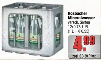 alldrink Rosbacher Mineralwasser 12x0,75 L-Fl. Angebot