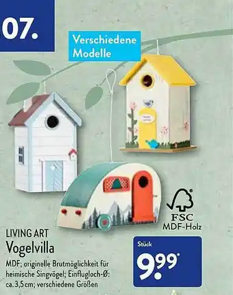 Aldi Nord Living Art Vogelvilla Angebot