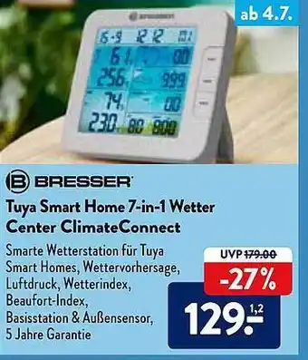 Aldi Nord Bresser Tuya Smart Home 7-in-1 Wetter Center Climateconnect Angebot