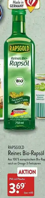 Aldi Nord Rapsgold Reines Bio-rapsöl Angebot