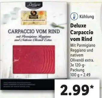 Lidl Deluxe Carpaccio vom Rind 120 g Angebot