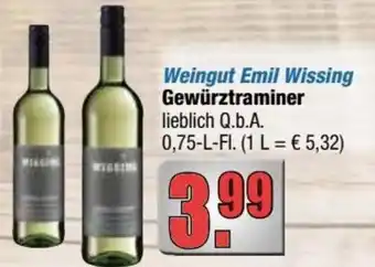 alldrink Weingut Emil Wissing Gewürztraminer 0,75 L-Fl. Angebot