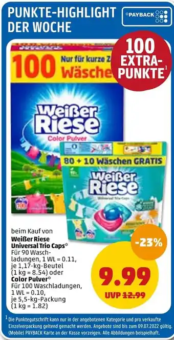 PENNY Weißer riese universal trio caps oder color pulver Angebot