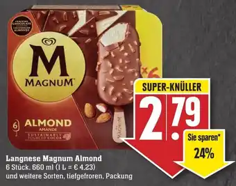 Edeka Neukauf Langnese Magnum Almond 6 st, 660 ml Angebot