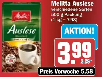 Hit Melitta Auslese 500 g Packung Angebot