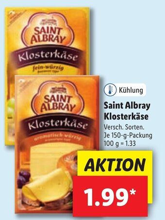 Lidl Saint Albray Klosterkäse 150 g Angebot