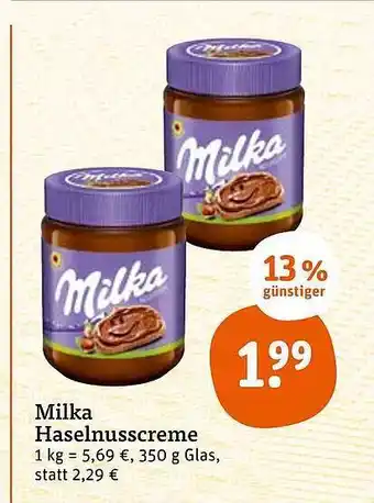 tegut Milka Haselnusscreme Angebot