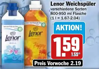 Hit Lenor Weichspüler 800-950 ml Flasche Angebot