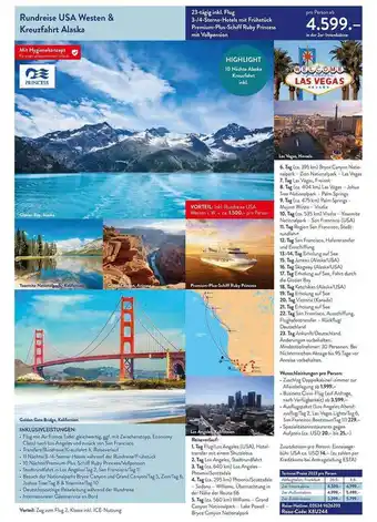 ALDI Nord Reisen Rundreise Usa Westen & Kreuzfahrt Alaska Angebot