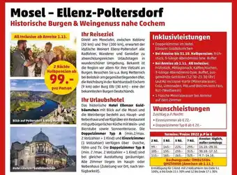 Penny Reisen Mosel - Ellenz-poltersdorf Angebot