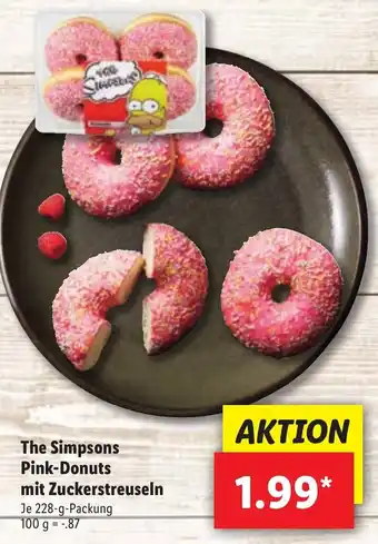 Lidl The Simpsons Pink Donuts mit Zuckerstreuseln 228 g Angebot