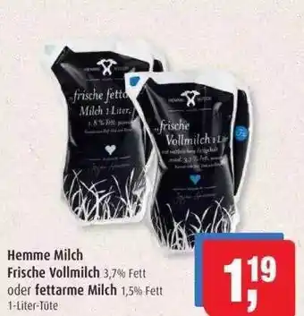 Markant Hemme Milch Frische Vollmilch Oder Fettarme Milch Angebot