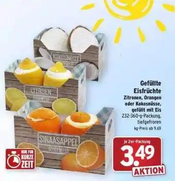 Wasgau Gefüllte Eisfrüchte Zitronen, Orangen Oder Kokosnüsse, Gefüllt Mit Eis Angebot