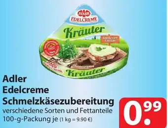 Famila Nord Ost Adler Edelcreme Schmelzkäsezubereitung 100 g Packung Angebot