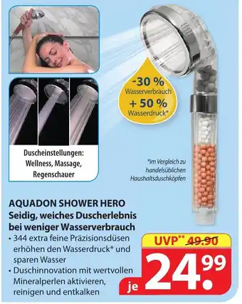 Famila Nord Ost Aquadon Shower Hero Seidig, weiches Duscherlebnis bei weniger Wasserverbrauch Angebot