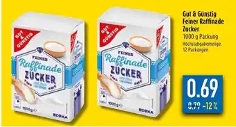 diska Gut & Gunstig Feiner Raffinade Zucker 1kg Angebot