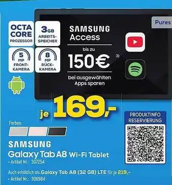 Euronics Berlet Samsung Galaxy Tab A8 Wi-fi Tablet Angebot