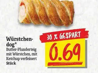 NP Discount Würstchen-dog Butter-plunderteig Mit Würstchen Mit Ketchup Verfeinert Angebot