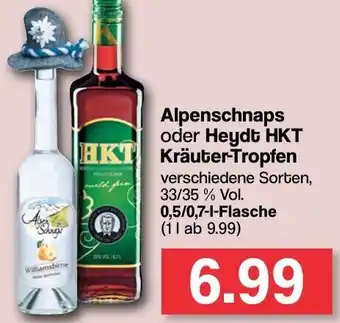 Famila Nord West Alpenschnaps oder Heydt HKT Kräuter Tropfen 0,5/0,7 L Flasche Angebot