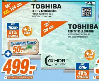 Expert Klein Toshiba LED TV 65UL6B63DG Angebot