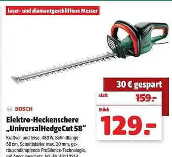 Hagebau Bosch Elektro-heckenschere „universalhedge Cut 58” Angebot