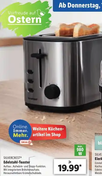 Lidl Silvercrest Edelstahl Toaster Angebot