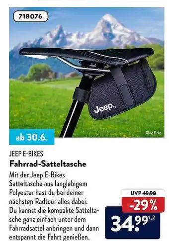 Aldi Nord Jeep E-bikles Fahrrad-satteltasche Angebot