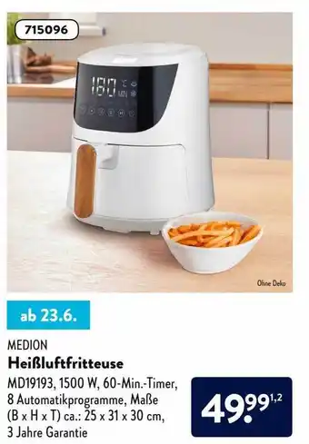 Aldi Süd Medion Heißluftfritteuse Angebot