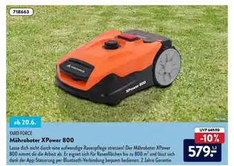 Aldi Süd Yard Force Mähroboter Xpower 800 Angebot