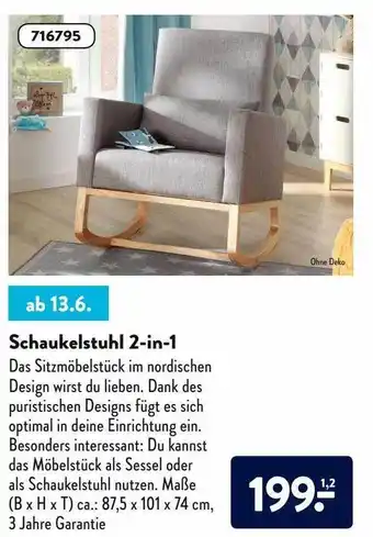 Aldi Süd Schaukelstuhl 2-in-1 Angebot